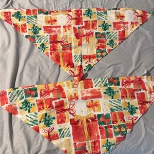 2 Burt's Bees Festive Dog Bandana - Red, Green, Yellow